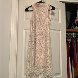 White lace halter dress